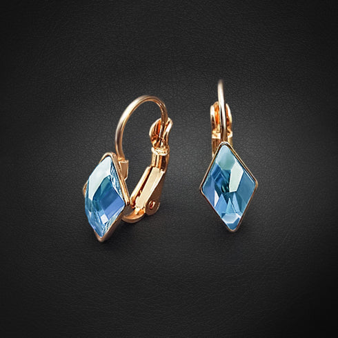 Auskari "Kristāla Rombs IV (Aquamarine Blue)" ar Swarovski™ kristāliem